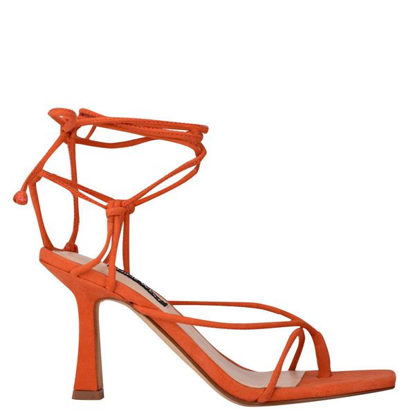 Nine West Yarin Ankle Wrap Orange Heeled Sandals | Ireland 54B76-3H13
